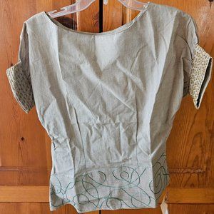 Sage Green Embroidered Top
